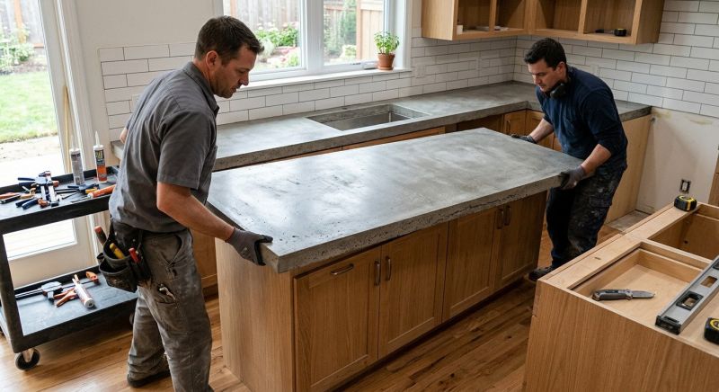 Cement Counter Installation in Napa, CA