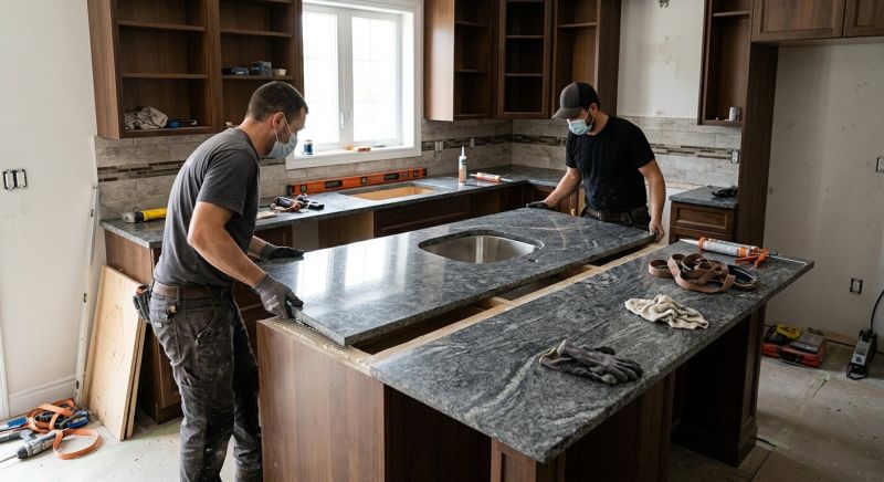 Granite Slab Installation in Lake County, IL