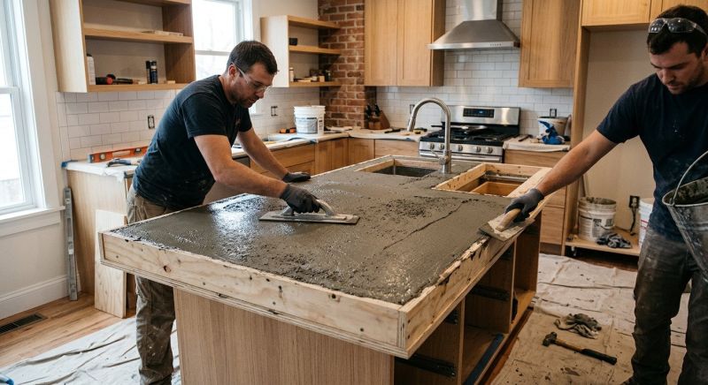 Poured Countertop Installation in Napa, CA