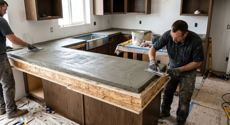 Poured Countertop Installation in Santa Rosa, CA