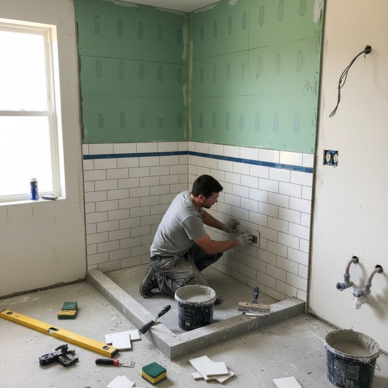 Tile Shower Pan Installation in Conroe, TX